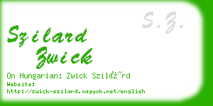 szilard zwick business card